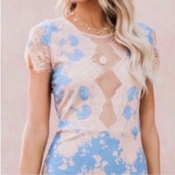 NWT Storia Aries Lace Mesh Mini Dress - Picture 3 of 14